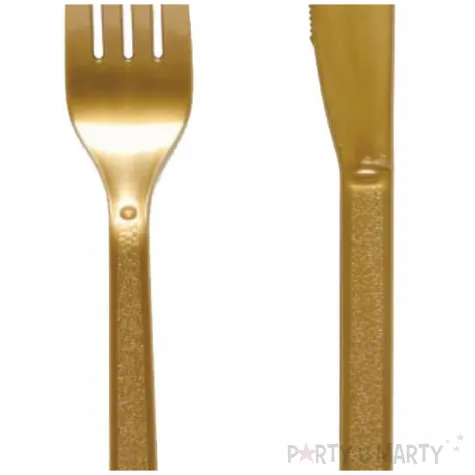 sztucce plastikowe creme brulee zloty amscan 19 5 cm 24 szt