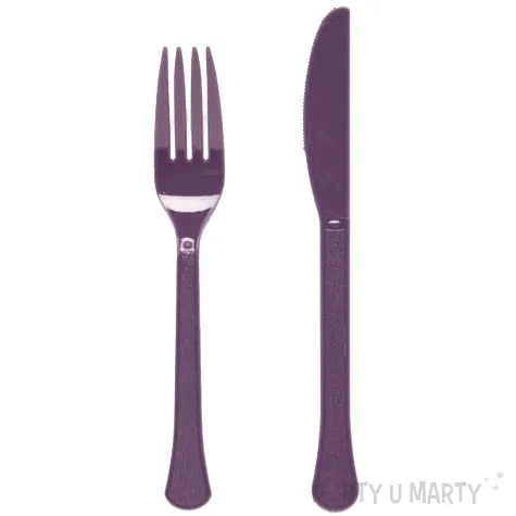 sztucce plastikowe grape fioletowy amscan 19 5 cm 24 szt