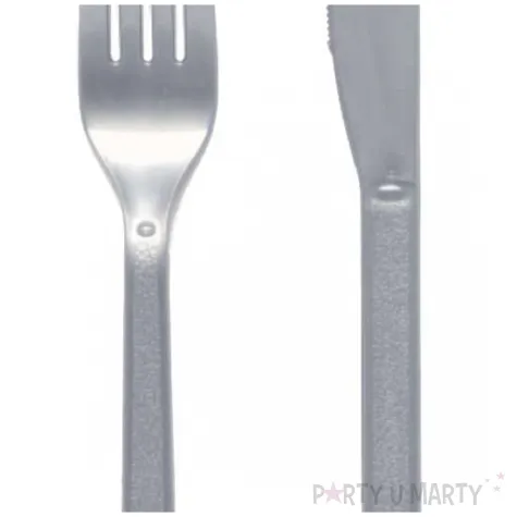 sztucce plastikowe graphite szary amscan 19 5 cm 24 szt