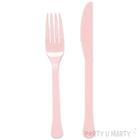 sztucce plastikowe marshmallow rozowy jasny amscan 19 5 cm 24 szt