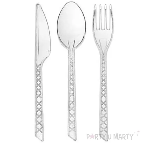 sztucce plastikowe medium transparentne 3 x 2 szt