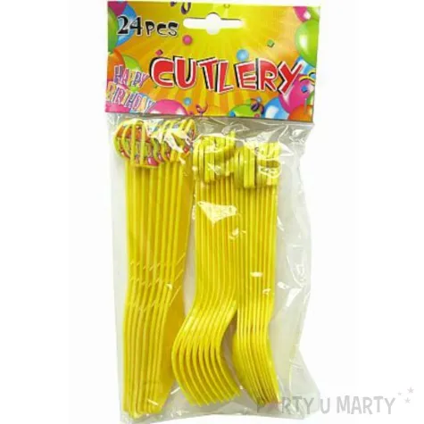 sztucce plastikowe urodzinowe baloniki 24 szt