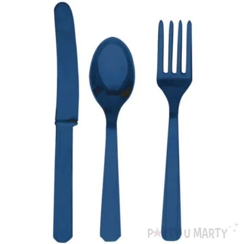 sztucce plastikowe zestaw amscan granatowe 24 szt