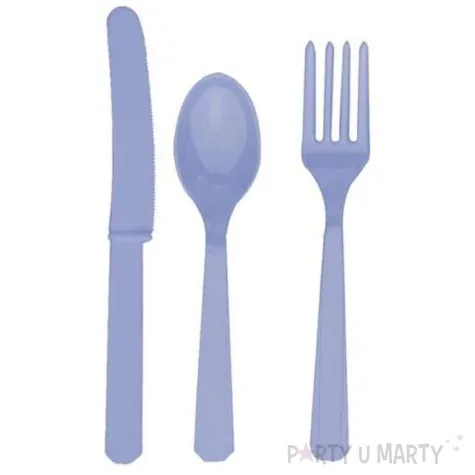 sztucce plastikowe zestaw amscan liliowe 24 szt