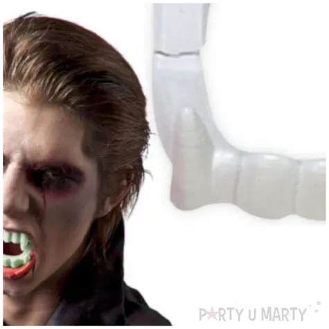 sztuczne zeby dracula biale amscan