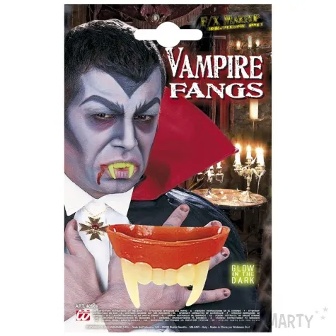 sztuczne zeby kly wampira swiecace widmann