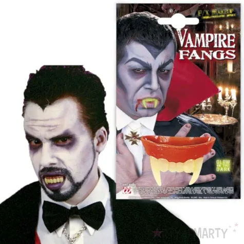 sztuczne zeby kly wampira swiecace widmann