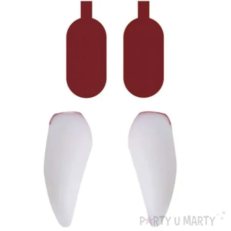 sztuczne zeby kly wampira z krwia biale 1 1 ml amscan