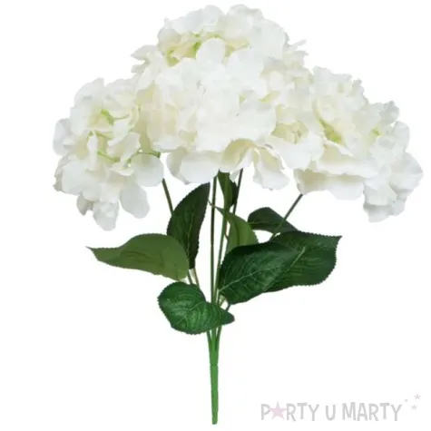 sztuczny kwiat bukiet hortensja biala bomm 45 cm
