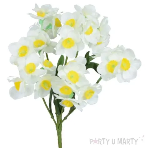 sztuczny kwiat bukiet zonkile biale bomm 43 cm