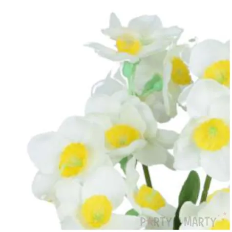 sztuczny kwiat bukiet zonkile biale bomm 43 cm