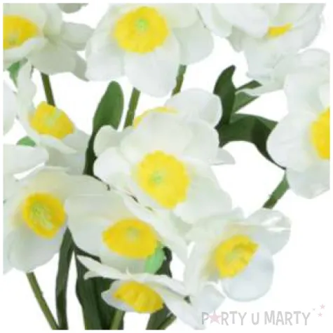 sztuczny kwiat bukiet zonkile biale bomm 43 cm