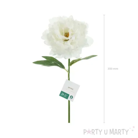 sztuczny kwiat do stroikow i bukietow piwonia dekoracja na wesele komunie biala 35 cm