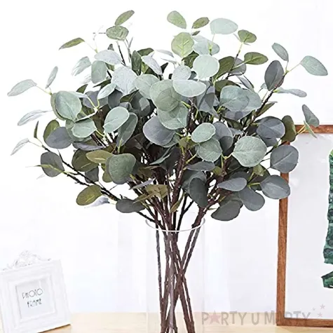 sztuczny kwiat galazka eukaliptusa partydeco 60 cm