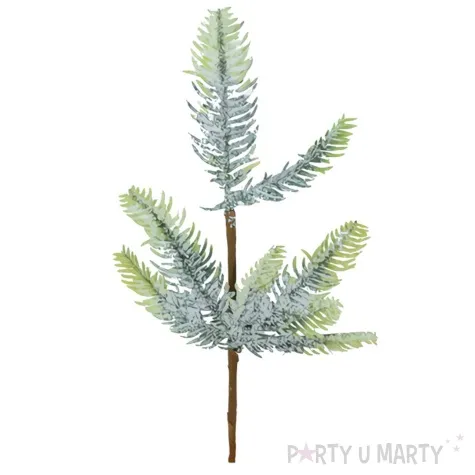 sztuczny kwiat osniezona galazka iglasta bomm 38 cm