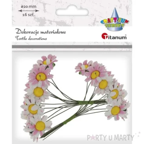 sztuczny kwiat rumianek titanum 16 szt