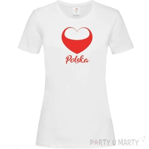t shirt z nadrukiem polska serce kibica biala arpex l