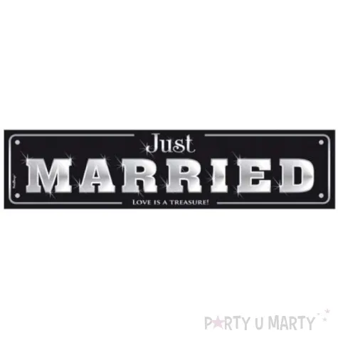 tablica rejestracyjna just married czarna