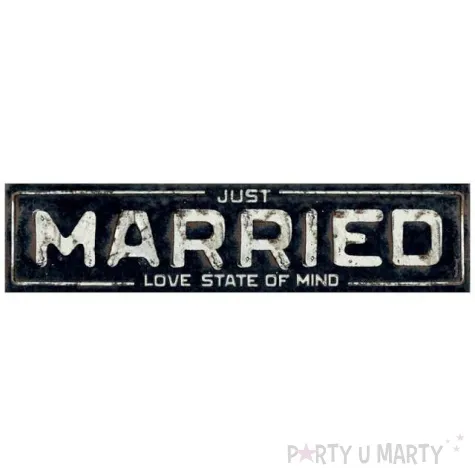 tablica rejestracyjna just married czarna