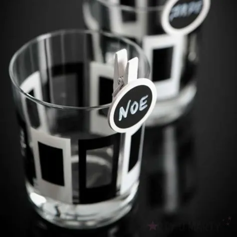 tabliczka dekoracyjna classic okragla bialy santex 4 szt