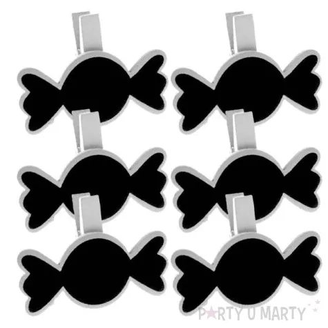 tabliczka dekoracyjna cukierek bialy santex 6 szt