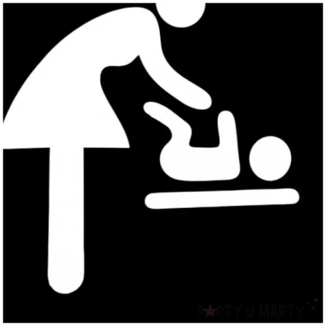 tabliczka informacyjna znak bhp na drzwi przewijak czarny dla matki niewowlat 10x10 cm