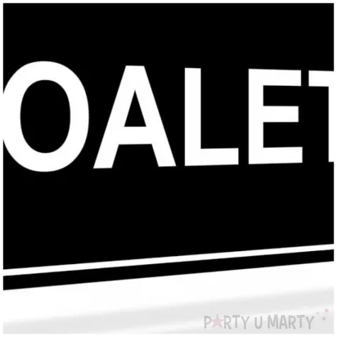 tabliczka informacyjna znak bhp na drzwi wc toaleta czarny lazienka 20x10 cm