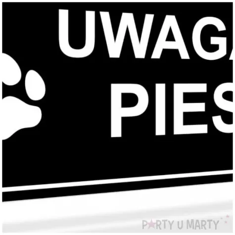 tabliczka informacyjna znak na brame uwaga pies czarny ostrzezenie 20x10 cm