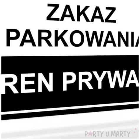 tabliczka informacyjna znak na brame zakaz parkowania teren prywatny czarny 20x10 cm
