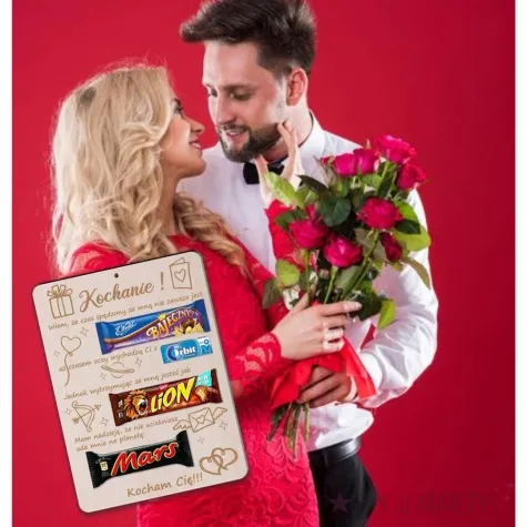 tabliczka kochanie podziekowanie drewno 210x170 mm