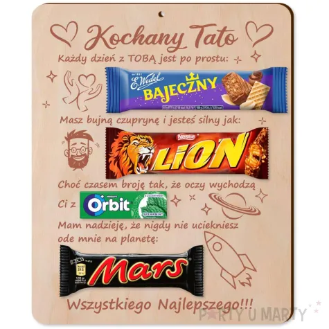 tabliczka kochany tato drewno 210x170 mm