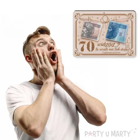 tabliczka widzisz 70 to wcale nie tak duzo drewno 210x155 mm