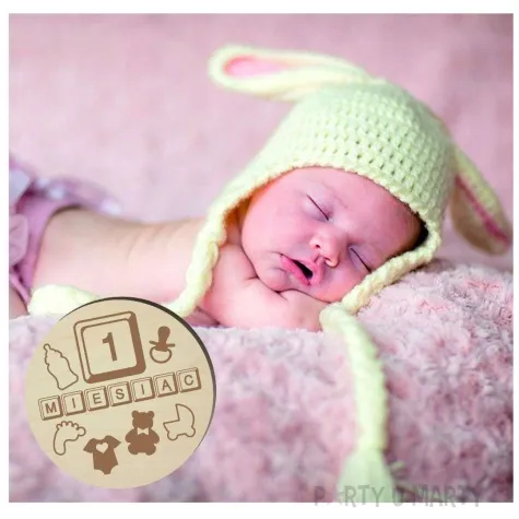 tabliczki do zdjec 12 miesiecy klocki drewno 80mm 15 szt