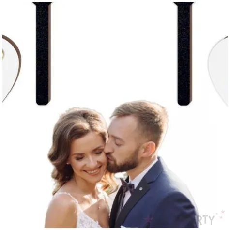 tabliczki na oczepiny serca ona on ja czarny bialy 4 szt