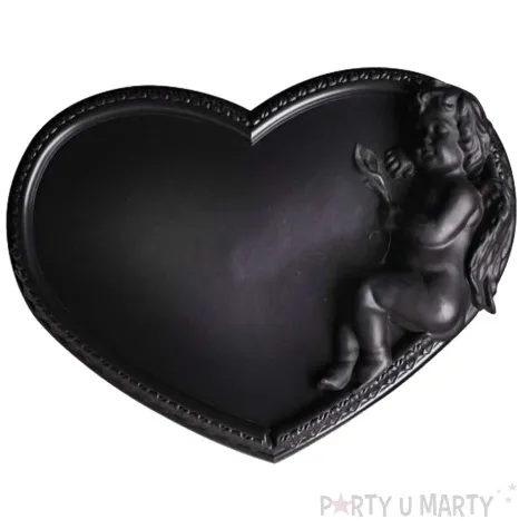 tacka pod znicze serce z amorem czarny arpex 40x27 cm