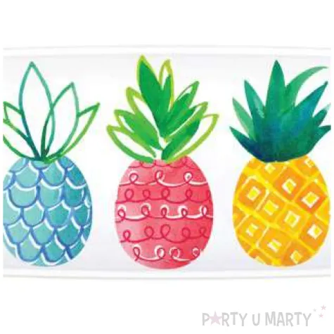 talerz plastikowy ananasy amscan 44 5 x 16 5 cm