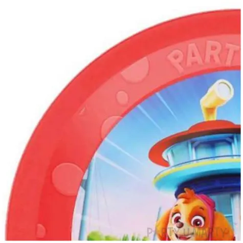 talerzyk plastikowy paw patrol czerwony procos 21 cm