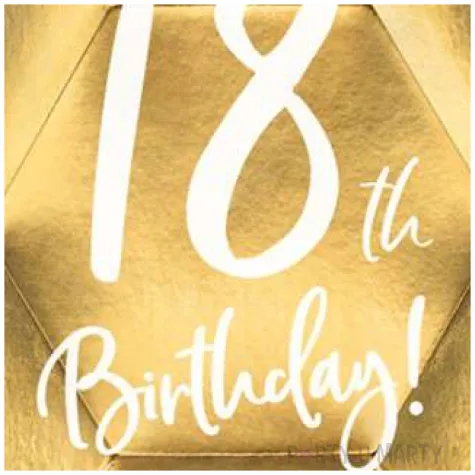 talerzyki 18th birthday zlote partydeco 6 szt
