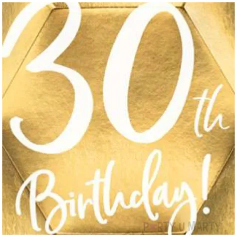 talerzyki 30th birthday zloty partydeco 6 szt