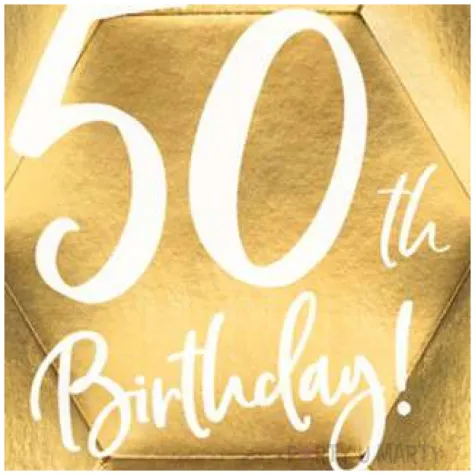 talerzyki 50th birthday zloty patrydeco 6 szt