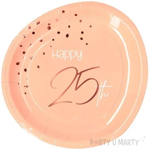 talerzyki elegant happy birthday 25 rozowe folat