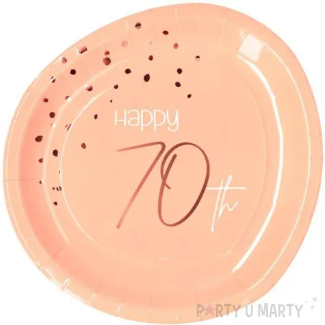 talerzyki elegant happy birthday 70 rozowe folat