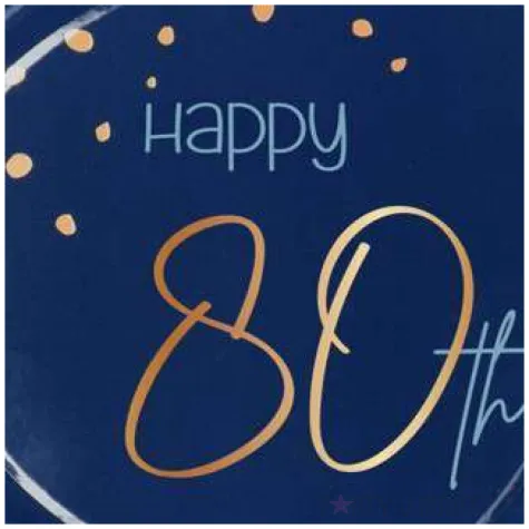 talerzyki elegant happy birthday 80 folat