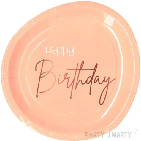 talerzyki elegant happy birthday rozowe folat