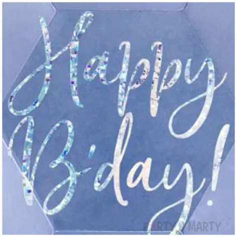 talerzyki happy birthday granatowe partydeco 6szt