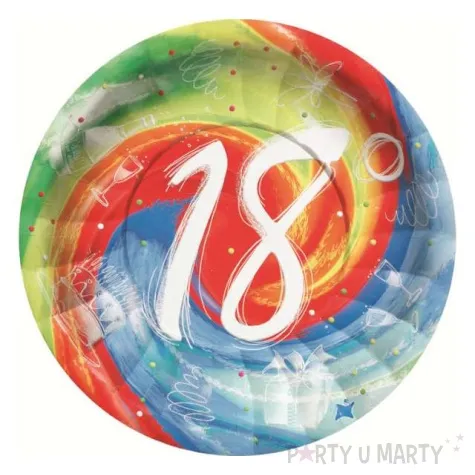 talerzyki papierowe 18 lat 18 cm 10 szt