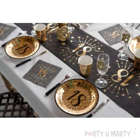 talerzyki papierowe 80 urodziny holo gold santex 22 5 cm 10 szt