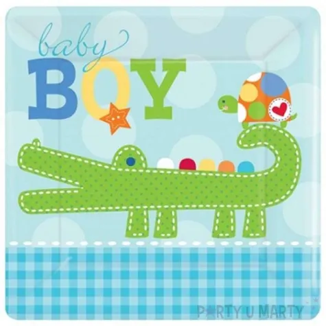 talerzyki papierowe ahoy baby blue 18 cm 8 szt