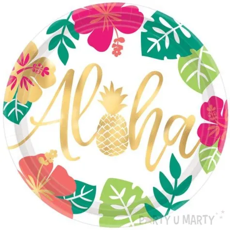 talerzyki papierowe aloha ananas amscan 26 cm 8 szt