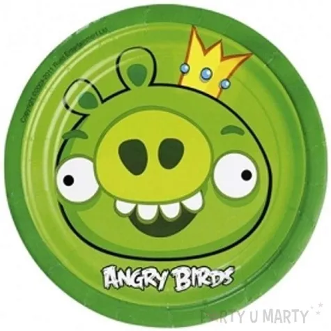 talerzyki papierowe angry birds 18 cm zielone 8 szt